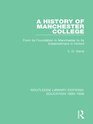 cover image of A History of Manchester College